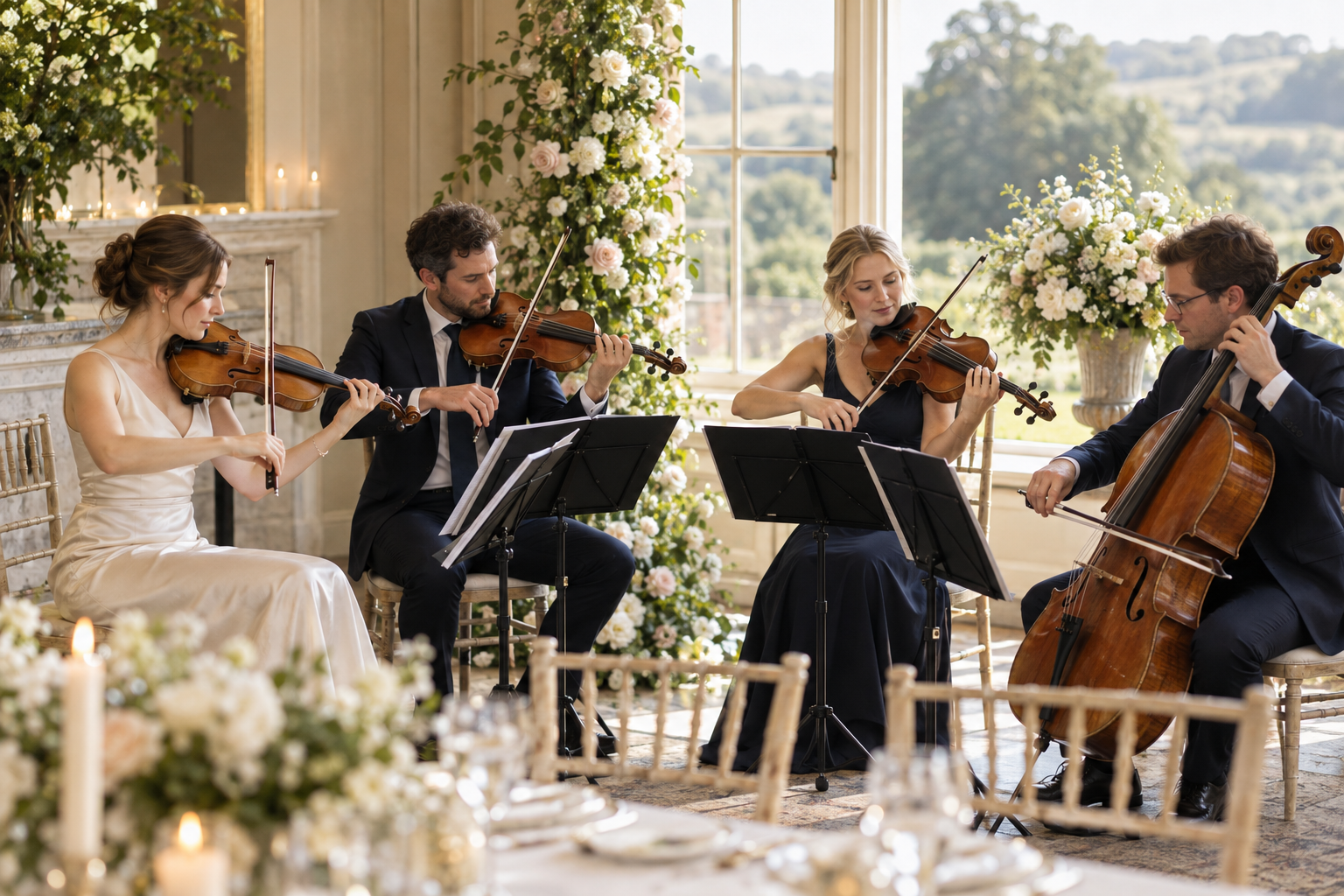 String ensemble performing at an elegant event